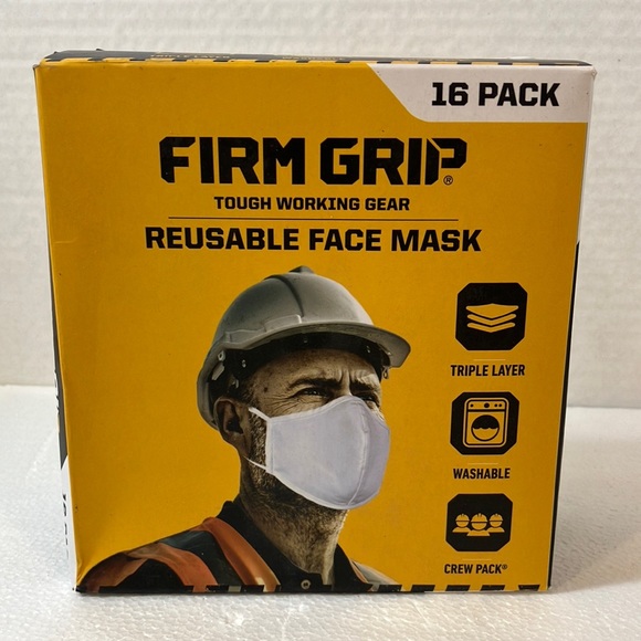 Firm Grip Face Masks Reusable Breathable Washable, One Size, 16 PACK - Picture 1 of 5